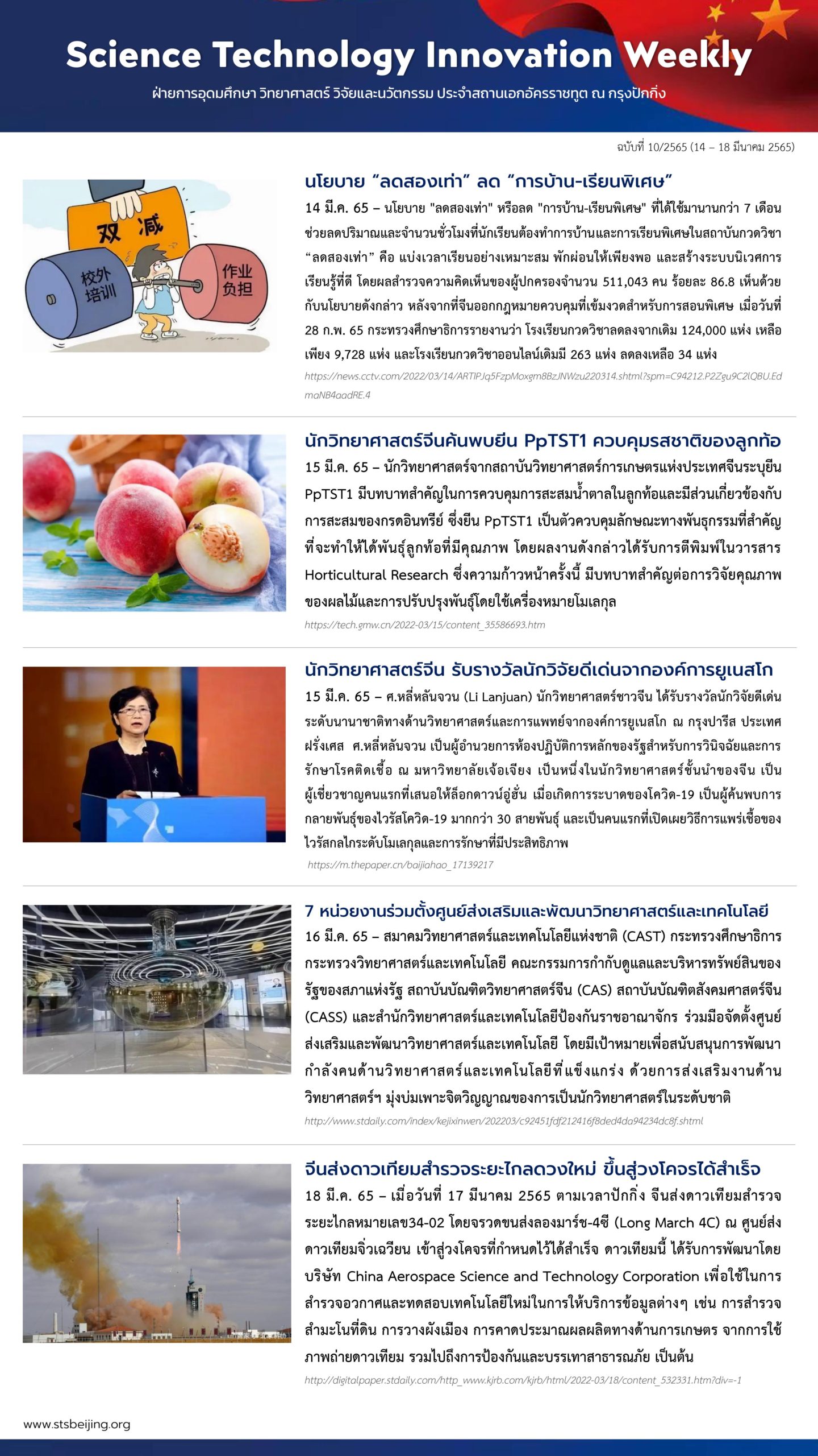 Science Technology Innovation Weekly No.10/2565